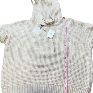 🤎 Sage + Stone Textured Knit Hoodie Sweater - Size S